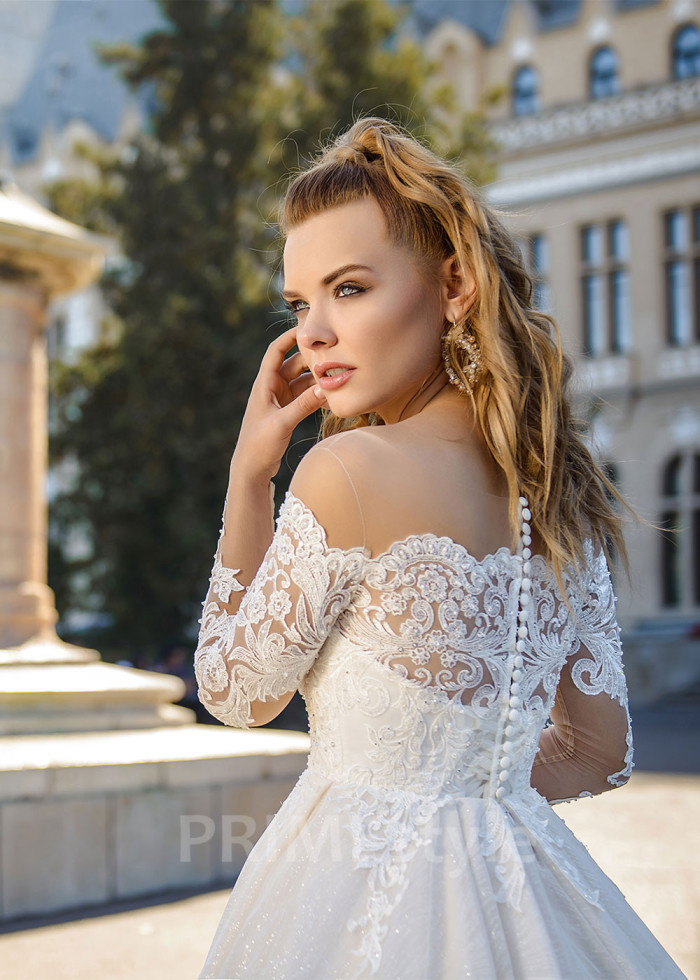 Luxusné čipkované svadobné šaty LC1627