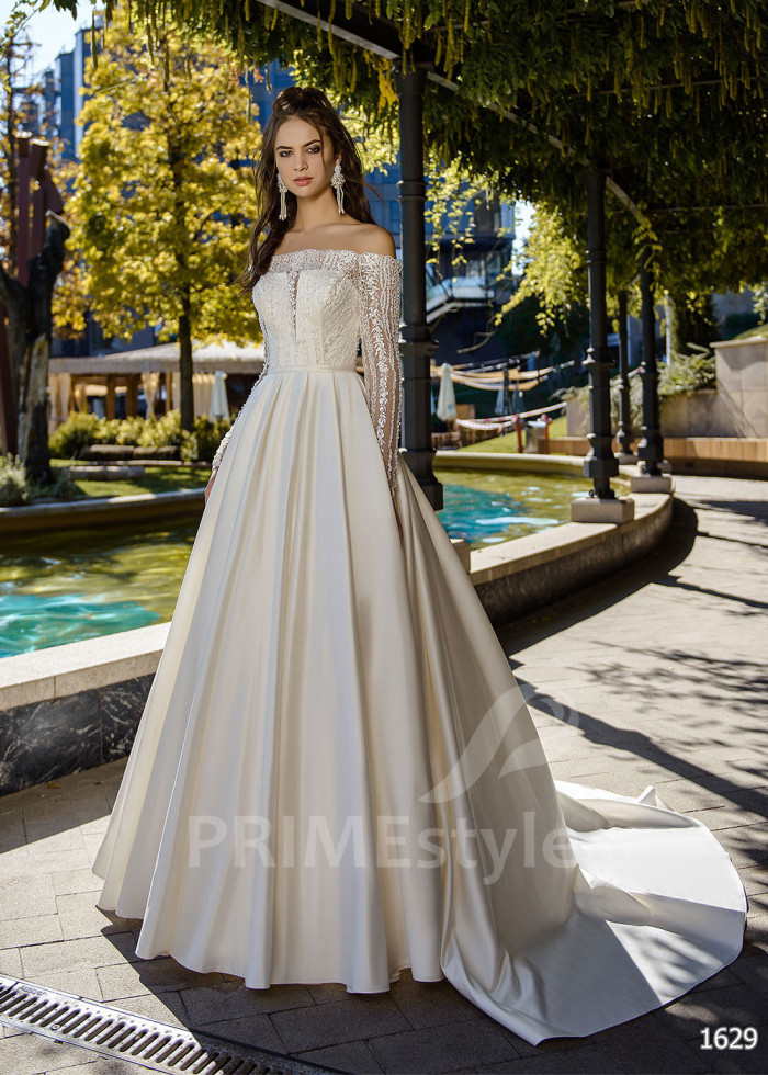 Luxusné saténove svadobné šaty LC1629