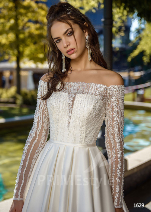 Luxusné saténove svadobné šaty LC1629 2