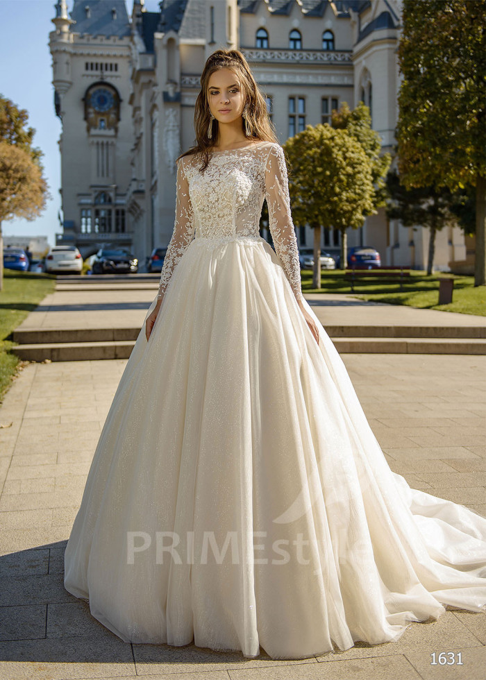 Elegantné trblietavé svadobné šaty LC1631