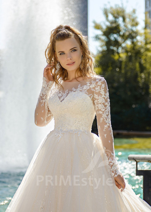 Luxusné čipkované svadobné šaty LC1632 2