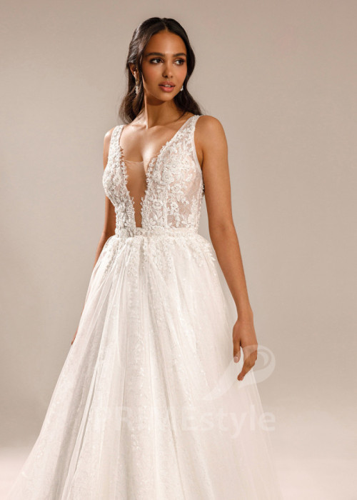 Luxusné čipkované svadobné šaty Adalyn 2