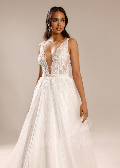 Luxusné čipkované svadobné šaty Ariana 2