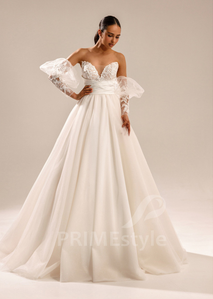 Jednoduché romantické svadobné šaty Carolina