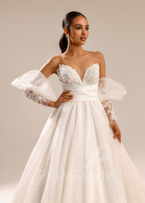 Jednoduché romantické svadobné šaty Carolina 2