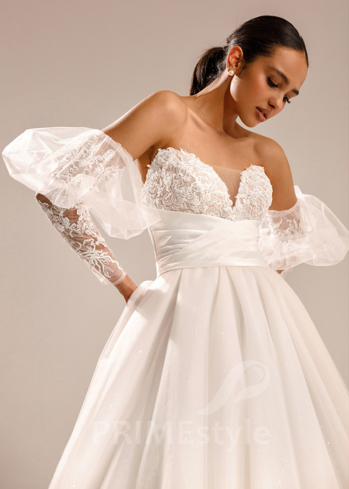 Jednoduché romantické svadobné šaty Carolina