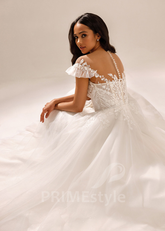 Jednoduché tylové svadobné šaty Coco