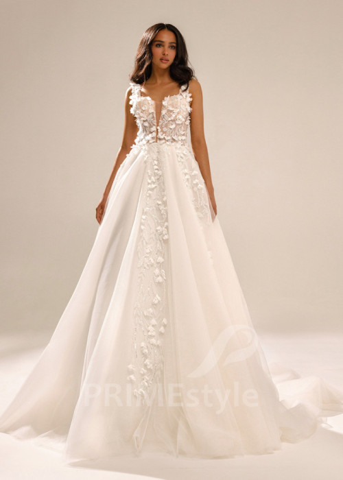 Luxusné kvetované svadobné šaty Jolly