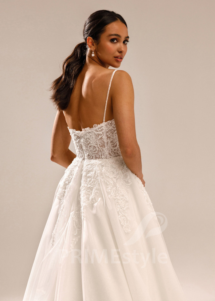 Luxusné svadobné šaty na ramienka Marianna