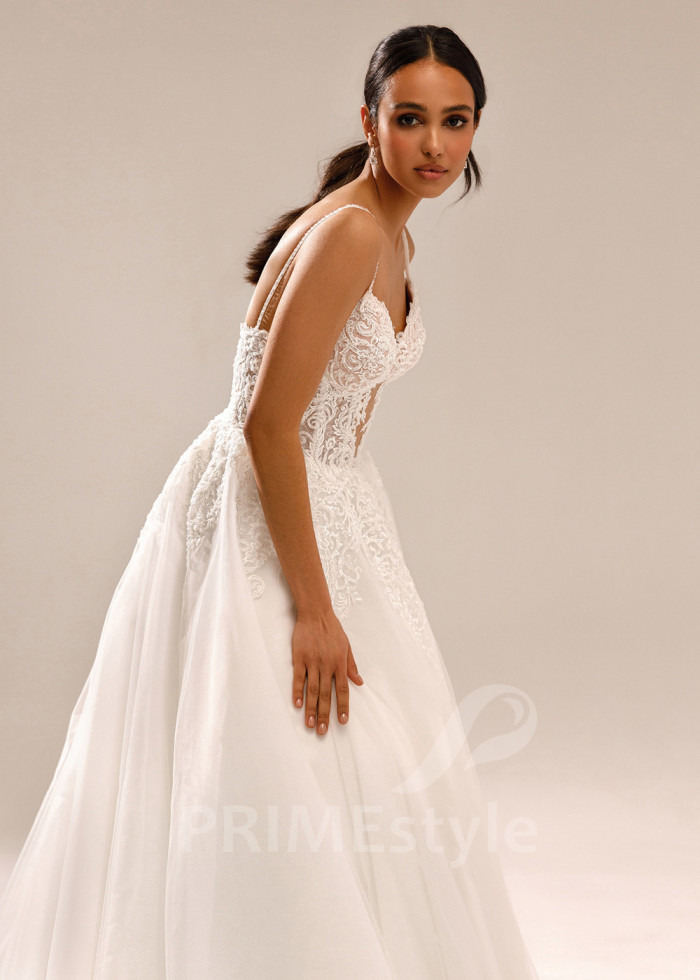 Luxusné svadobné šaty na ramienka Marianna