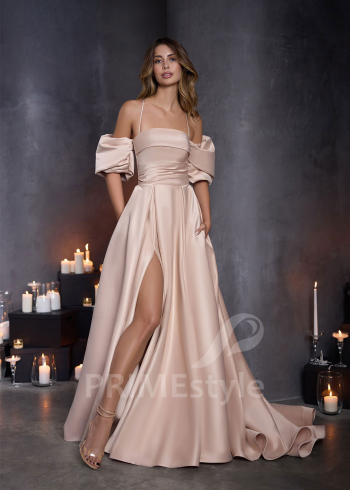 Saténové spoločenské šaty LC2924