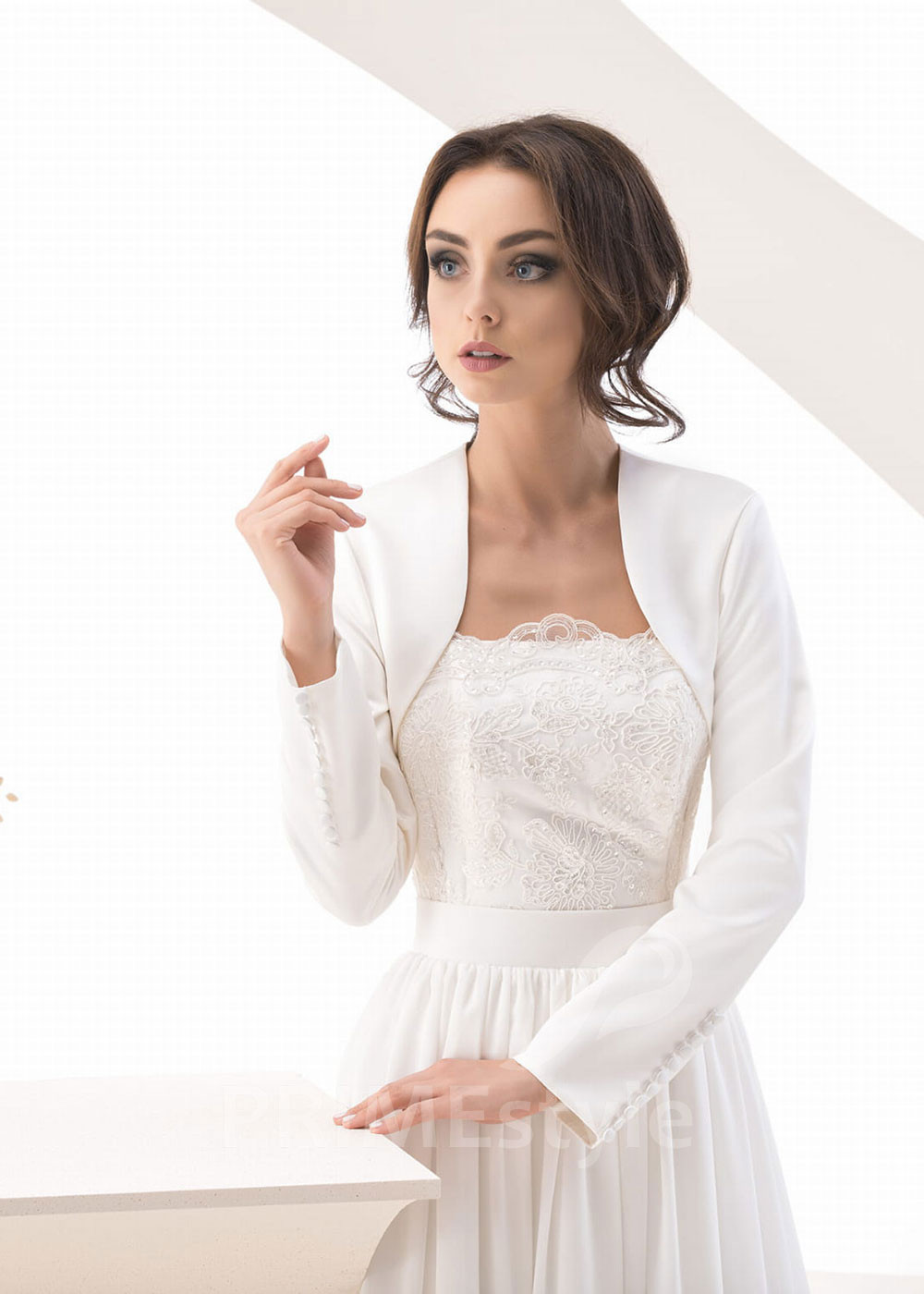 Jednoduché svadobné bolerko LB-61