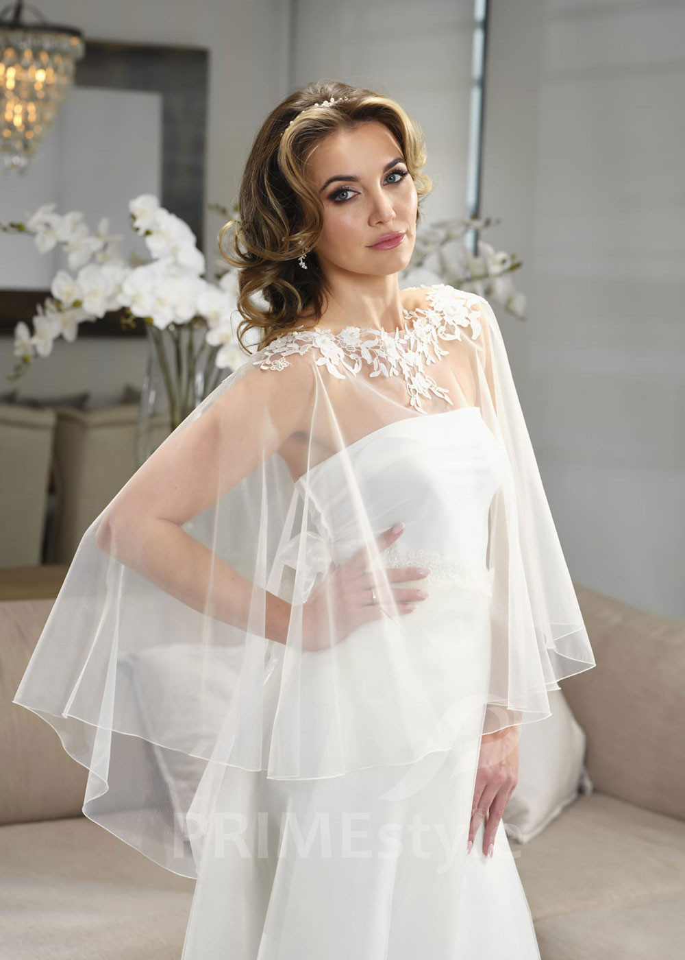 Čipkované svadobné bolerko LB-303