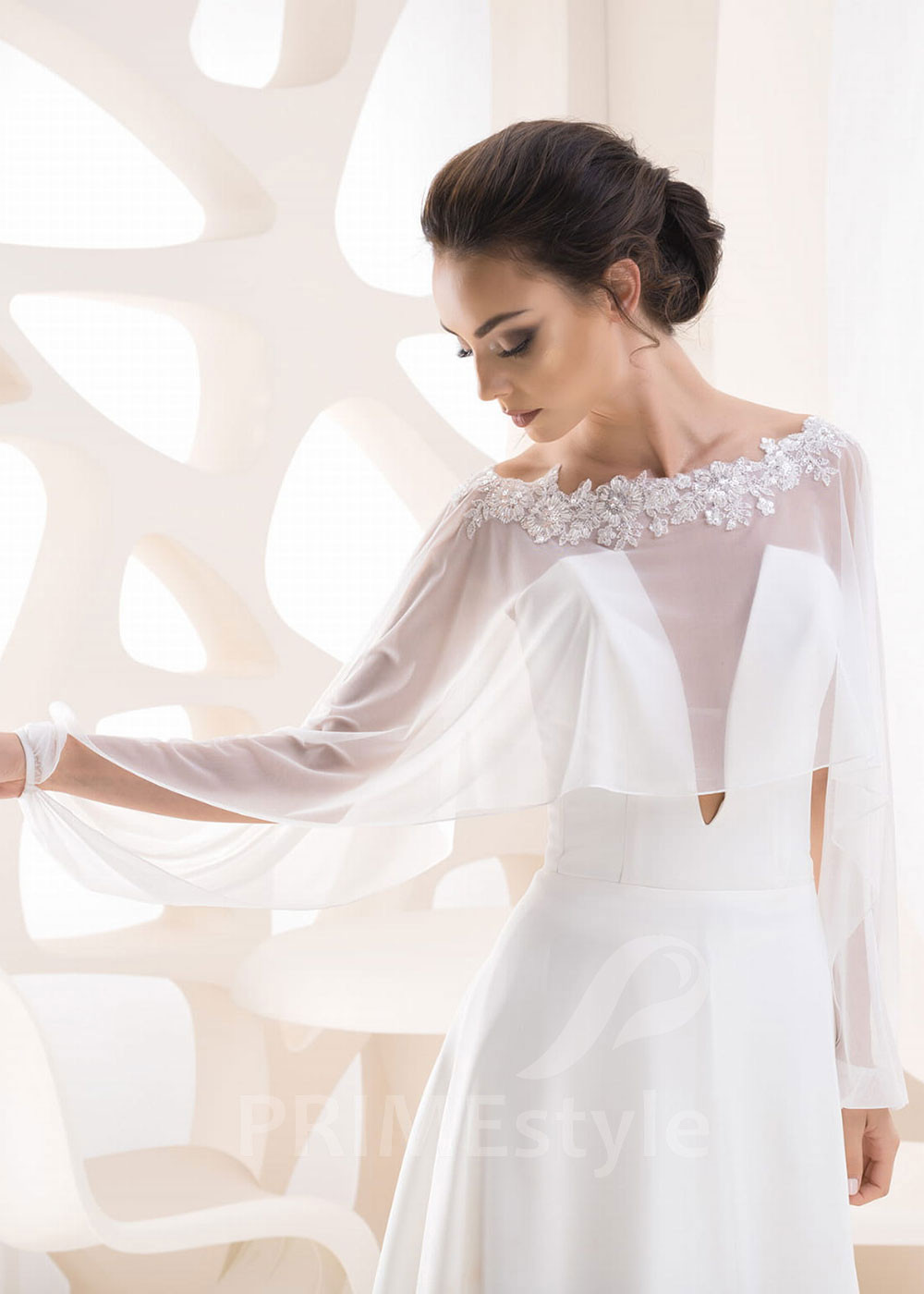 Čipkované svadobné bolerko LB-305