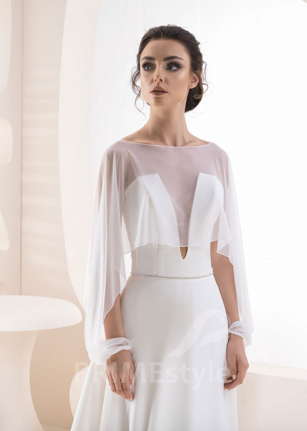 Jednoduché svadobné bolerko LB-306