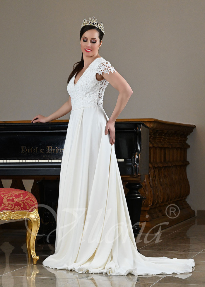 Jednoduché šifónové svadobné šaty Adelia