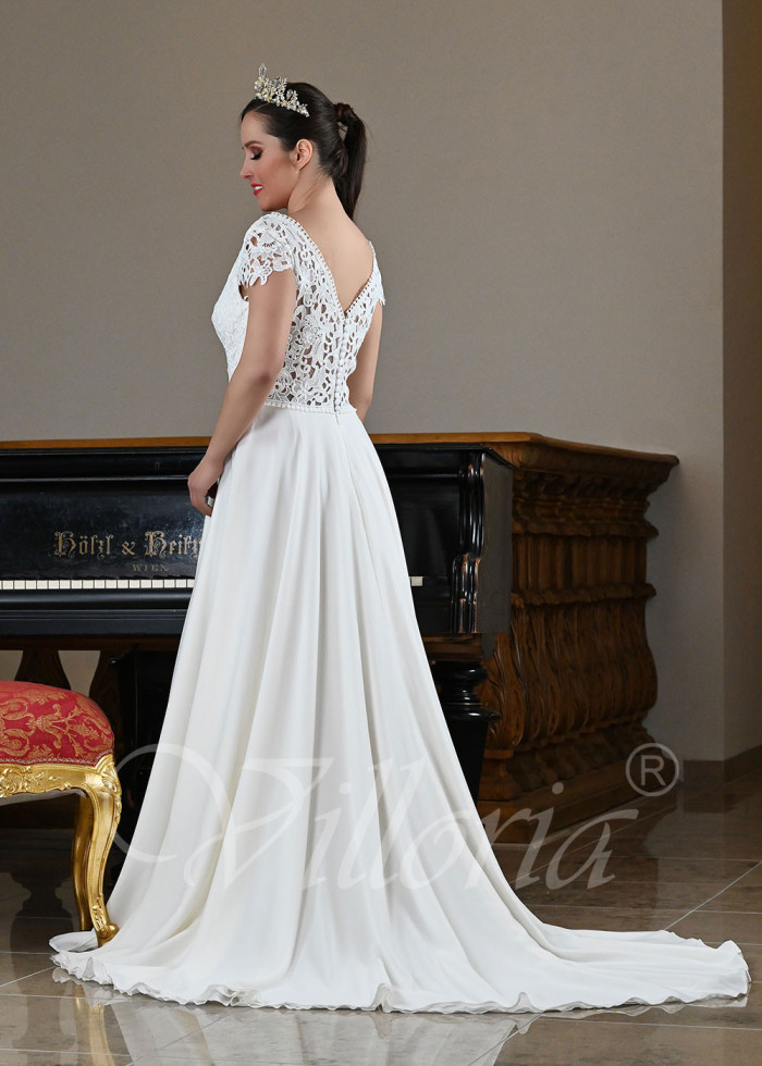 Jednoduché šifónové svadobné šaty Adelia