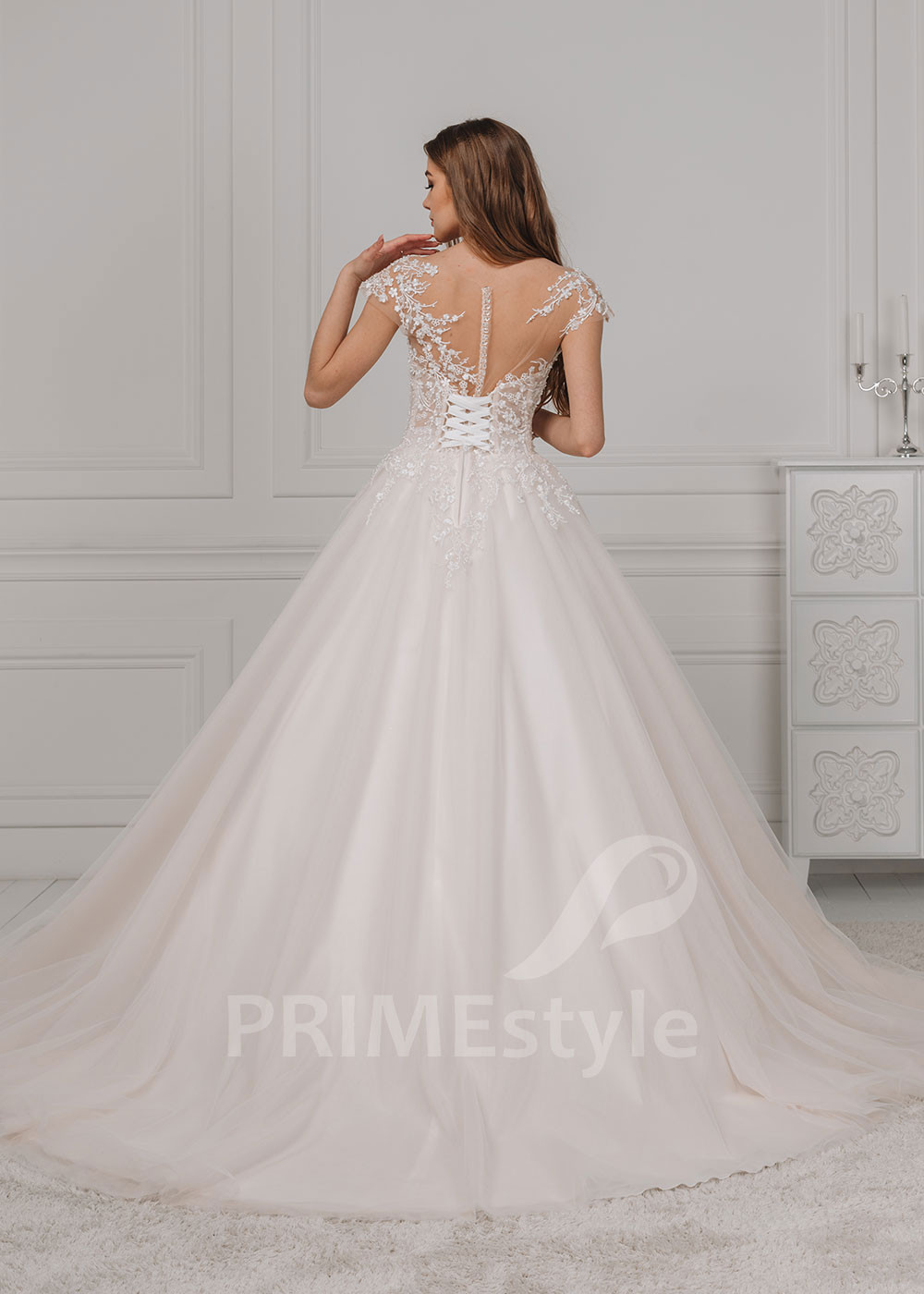 Luxusné čipkované svadobné šaty TS2126