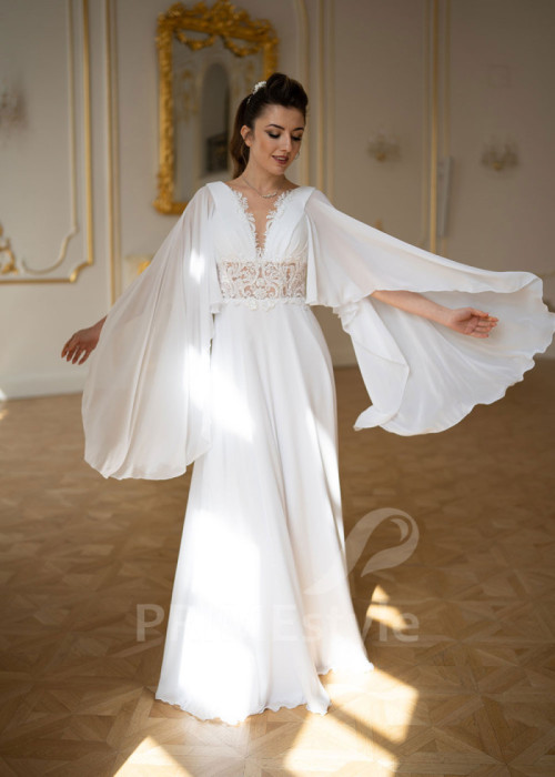 Romantické šifónové svadobné šaty Taira