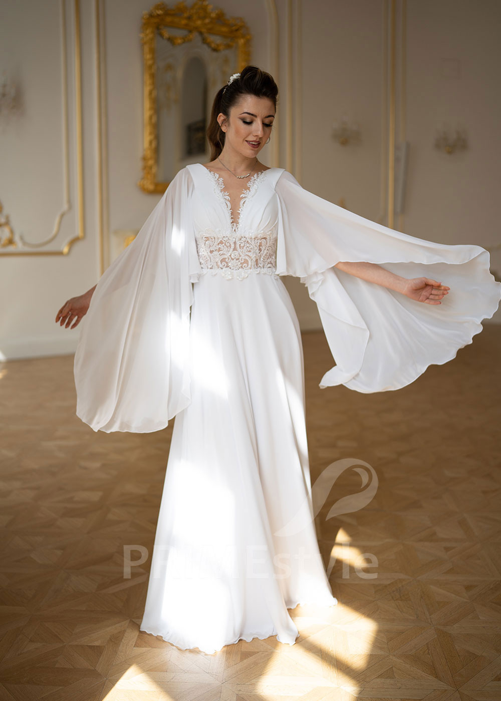 Romantické šifónové svadobné šaty Taira