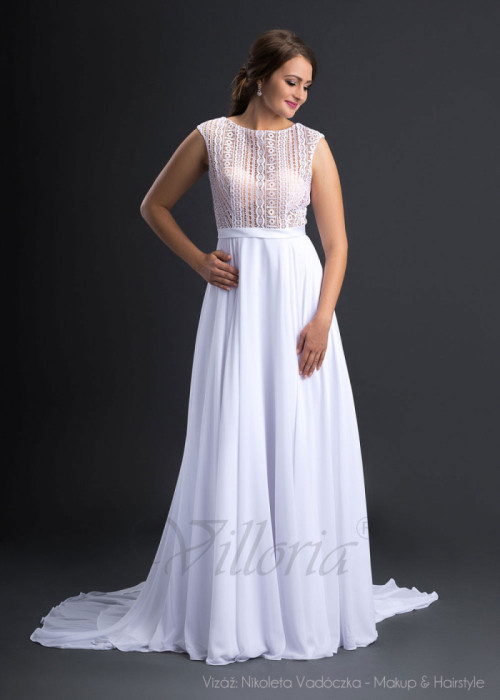 Jednoduché šifónové svadobné šaty Temira