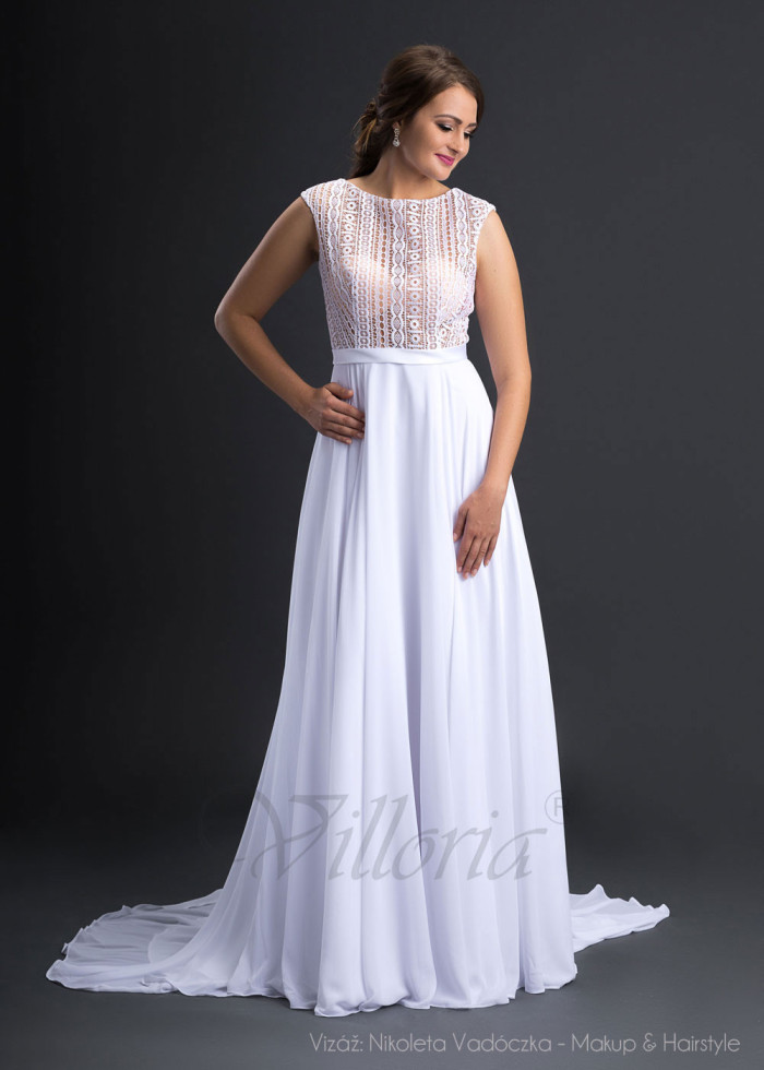 Jednoduché šifónové svadobné šaty Temira