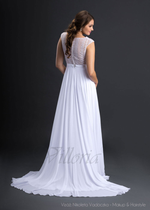 Jednoduché šifónové svadobné šaty Temira 2