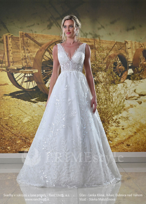 Exkluzívne trblietavé svadobné šaty Doriana