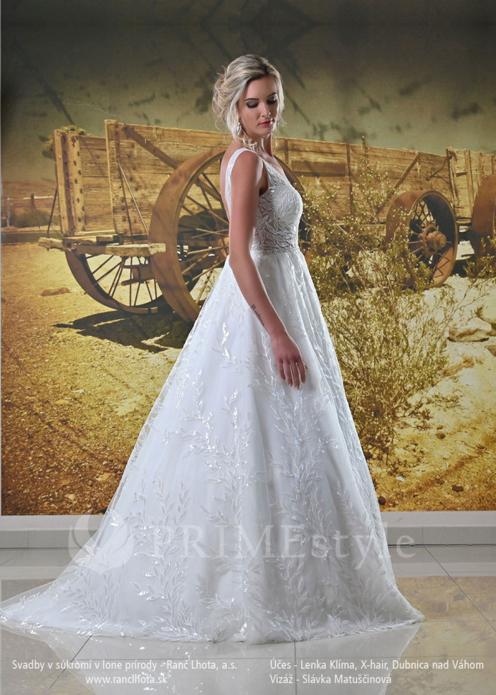 Exkluzívne trblietavé svadobné šaty Doriana