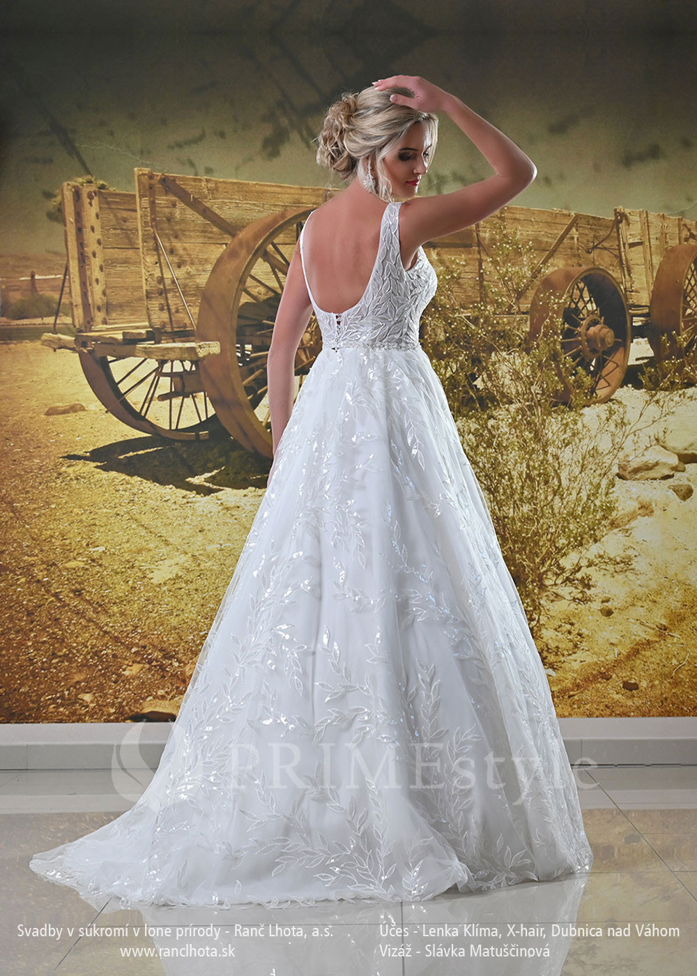 Exkluzívne trblietavé svadobné šaty...