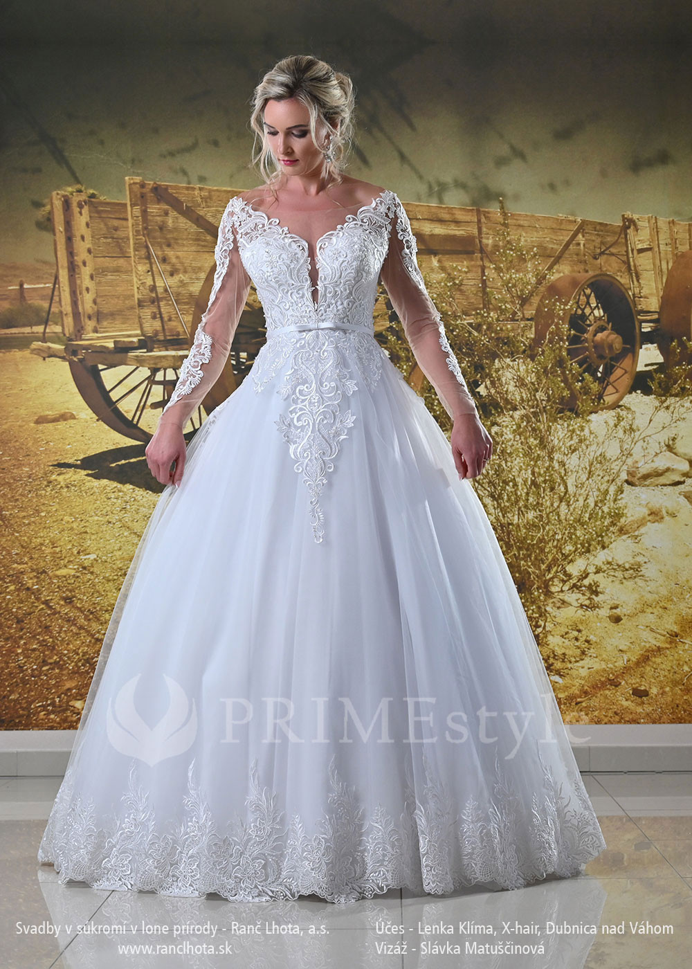 Elegantné čipkované svadobné šaty Darcy