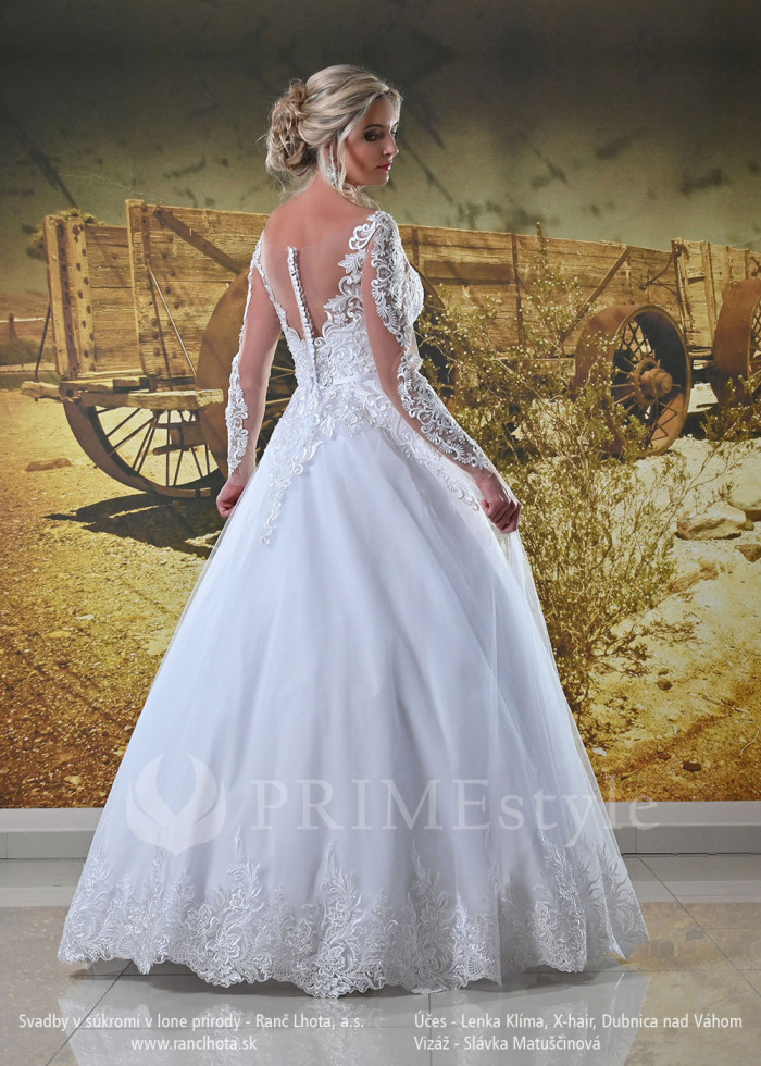 Elegantné čipkované svadobné šaty Darcy