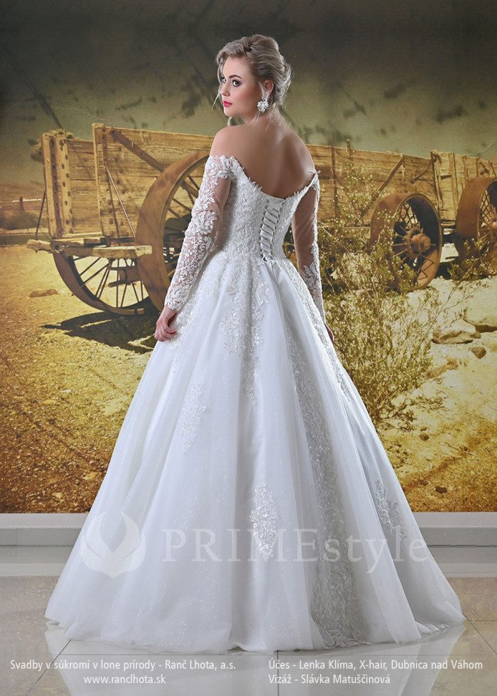 Luxusné čipkované svadobné šaty Dinara