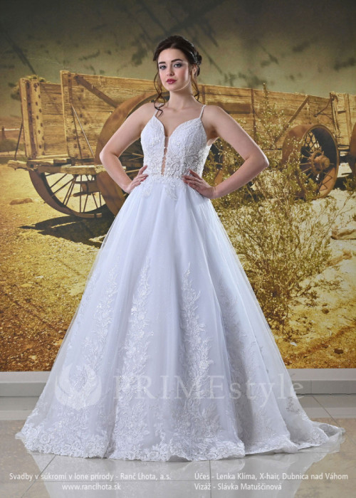 Luxusné svadobné šaty na ramienka Dea