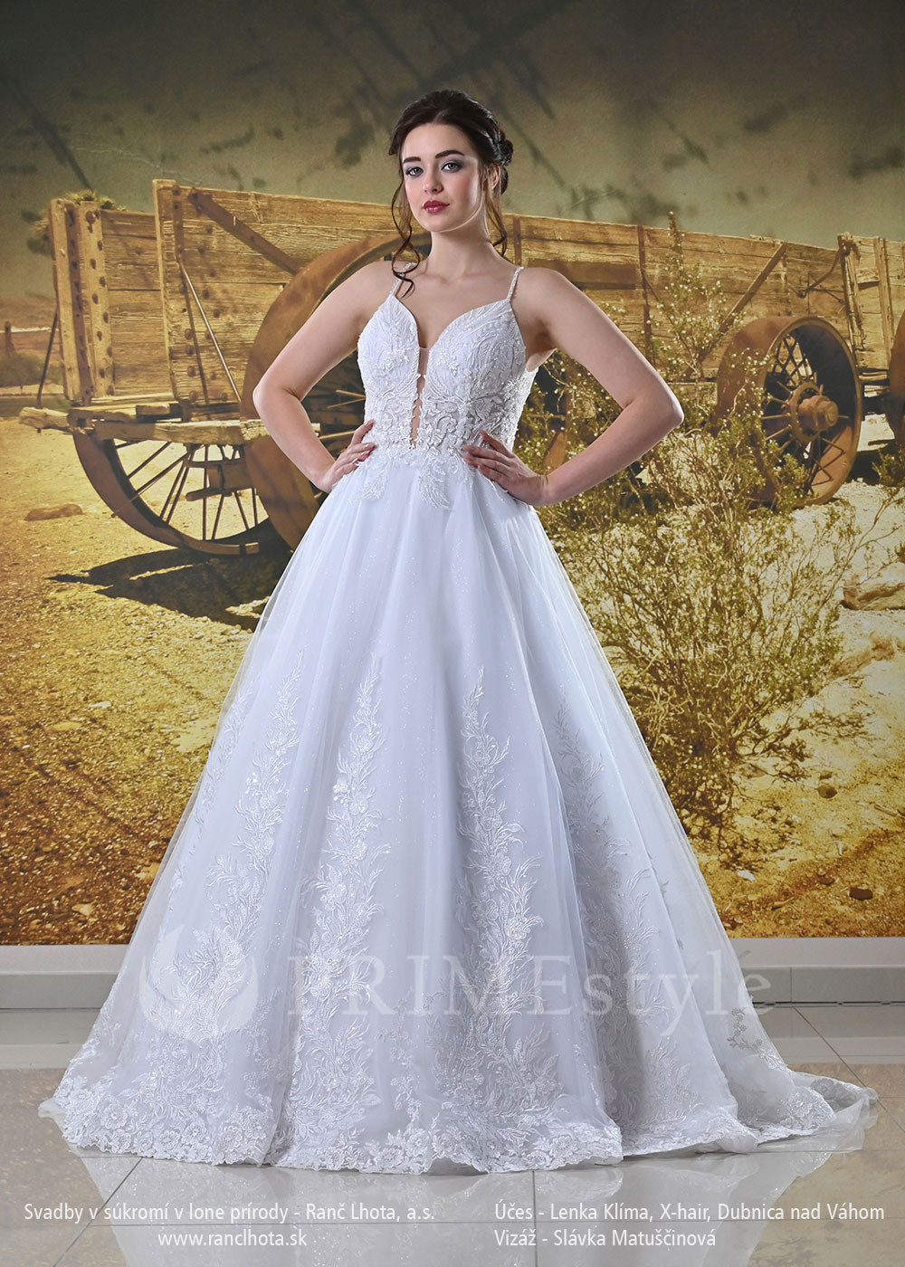 Luxusné svadobné šaty na ramienka Dea
