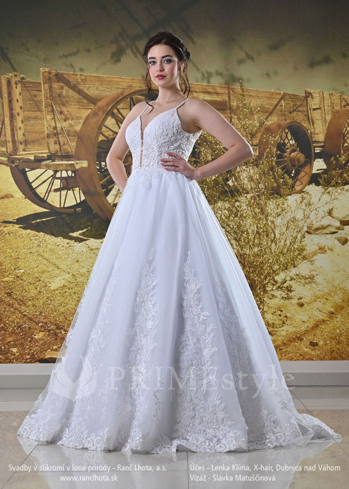 Luxusné svadobné šaty na ramienka Dea