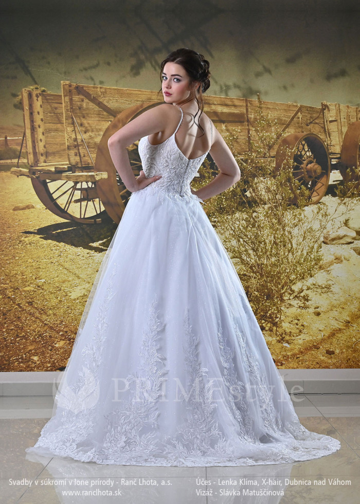 Luxusné svadobné šaty na ramienka Dea
