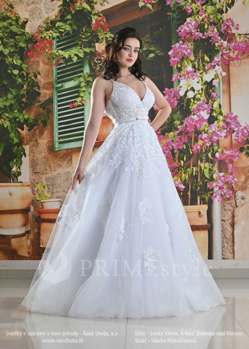 Luxusné svadobné šaty na ramienka Destiny 2