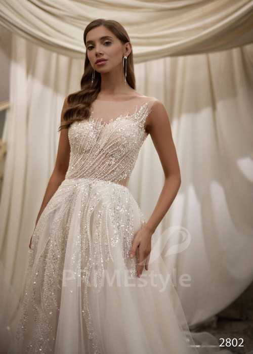 Luxusné čipkované svadobné šaty LC2802 2