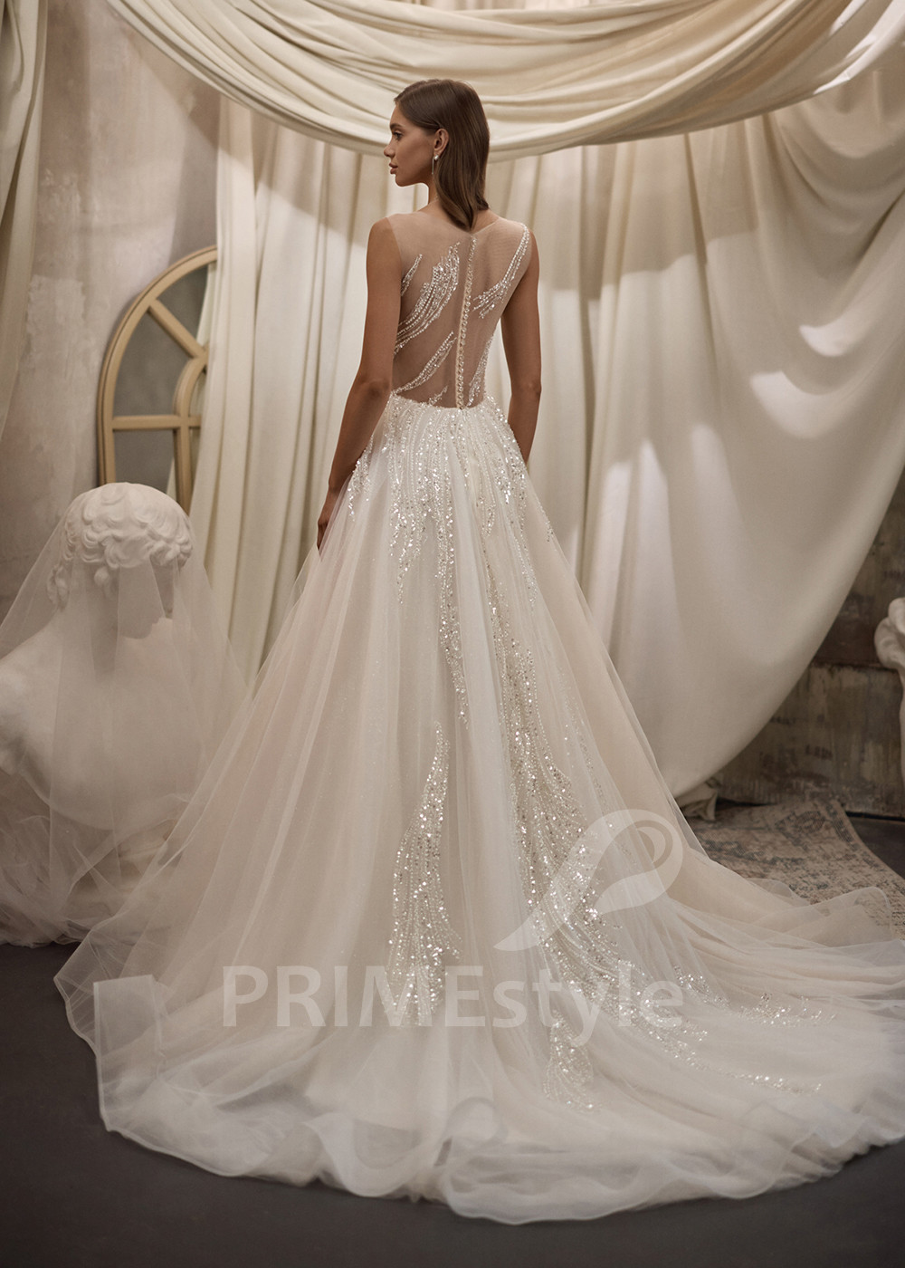 Luxusné čipkované svadobné šaty LC2802