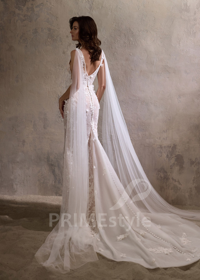 Luxusné celočipkované svadobné šaty LC2806