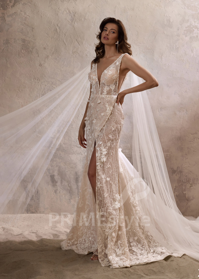 Luxusné celočipkované svadobné šaty LC2806