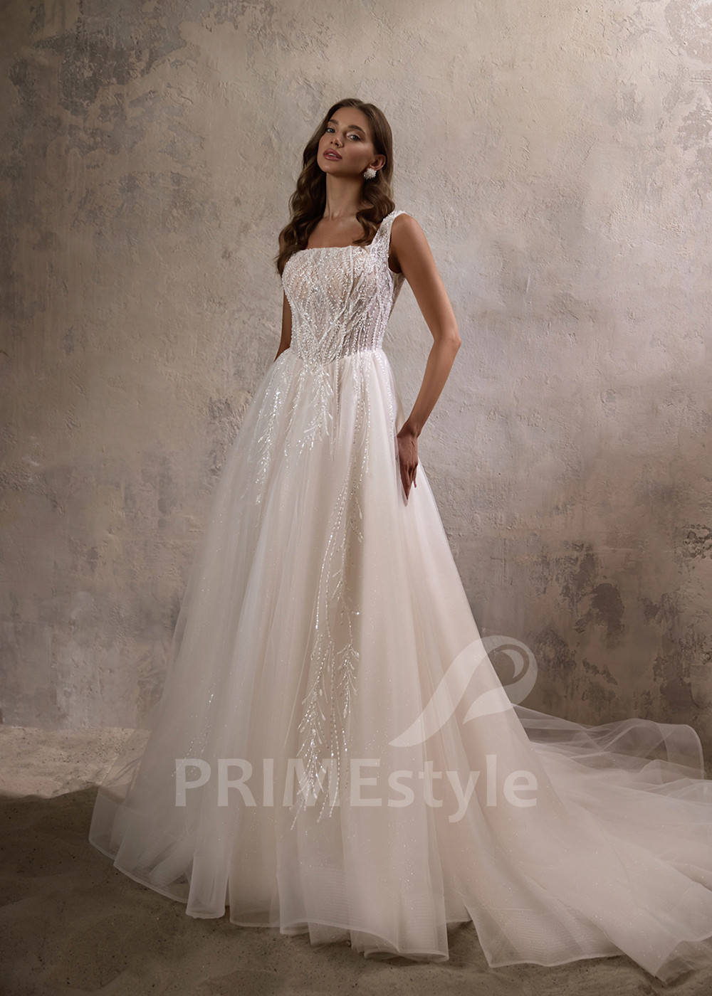 Luxusné svadobné šaty na ramienka LC2808