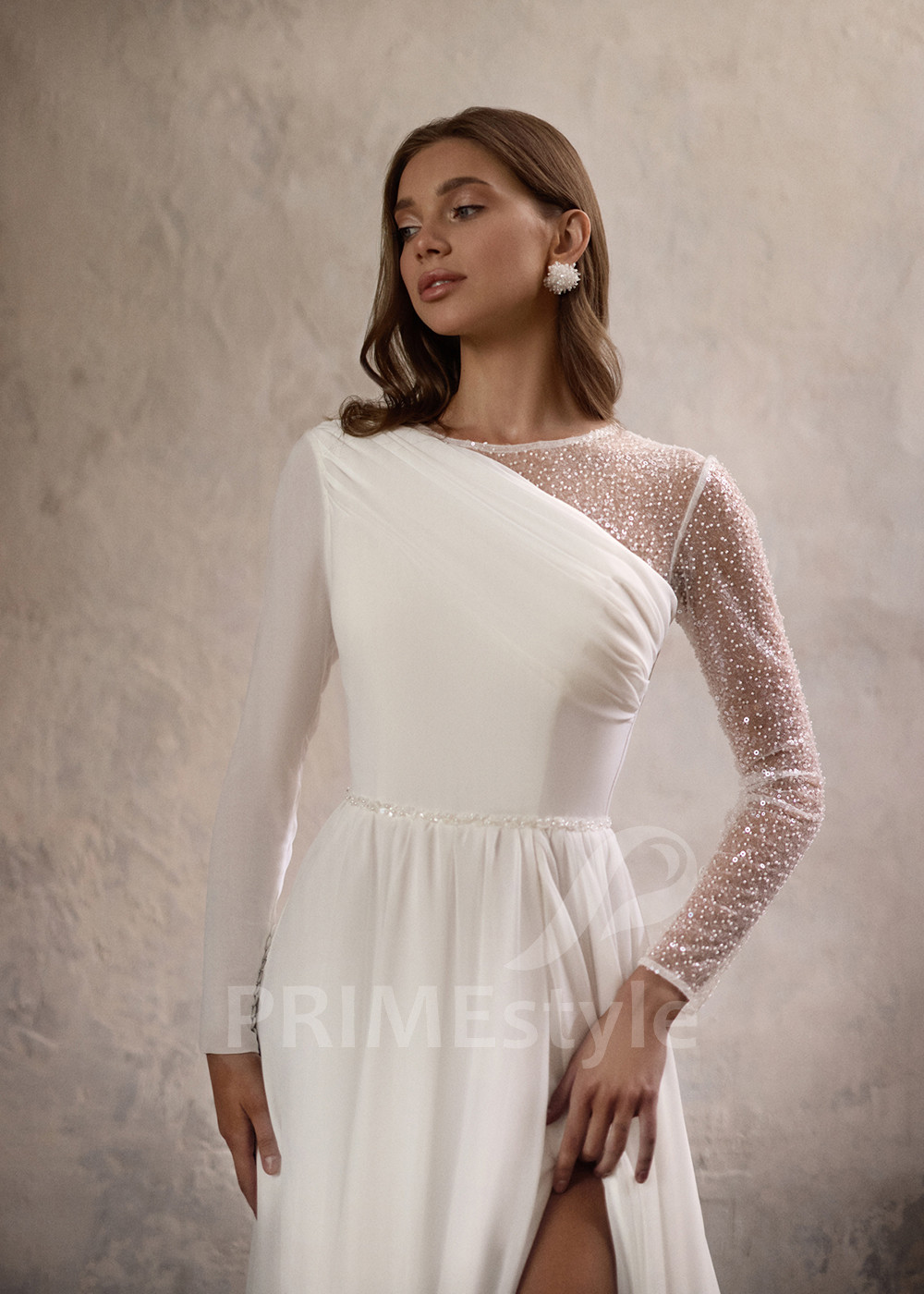 Jednoduché šifónové svadobné šaty LC2810