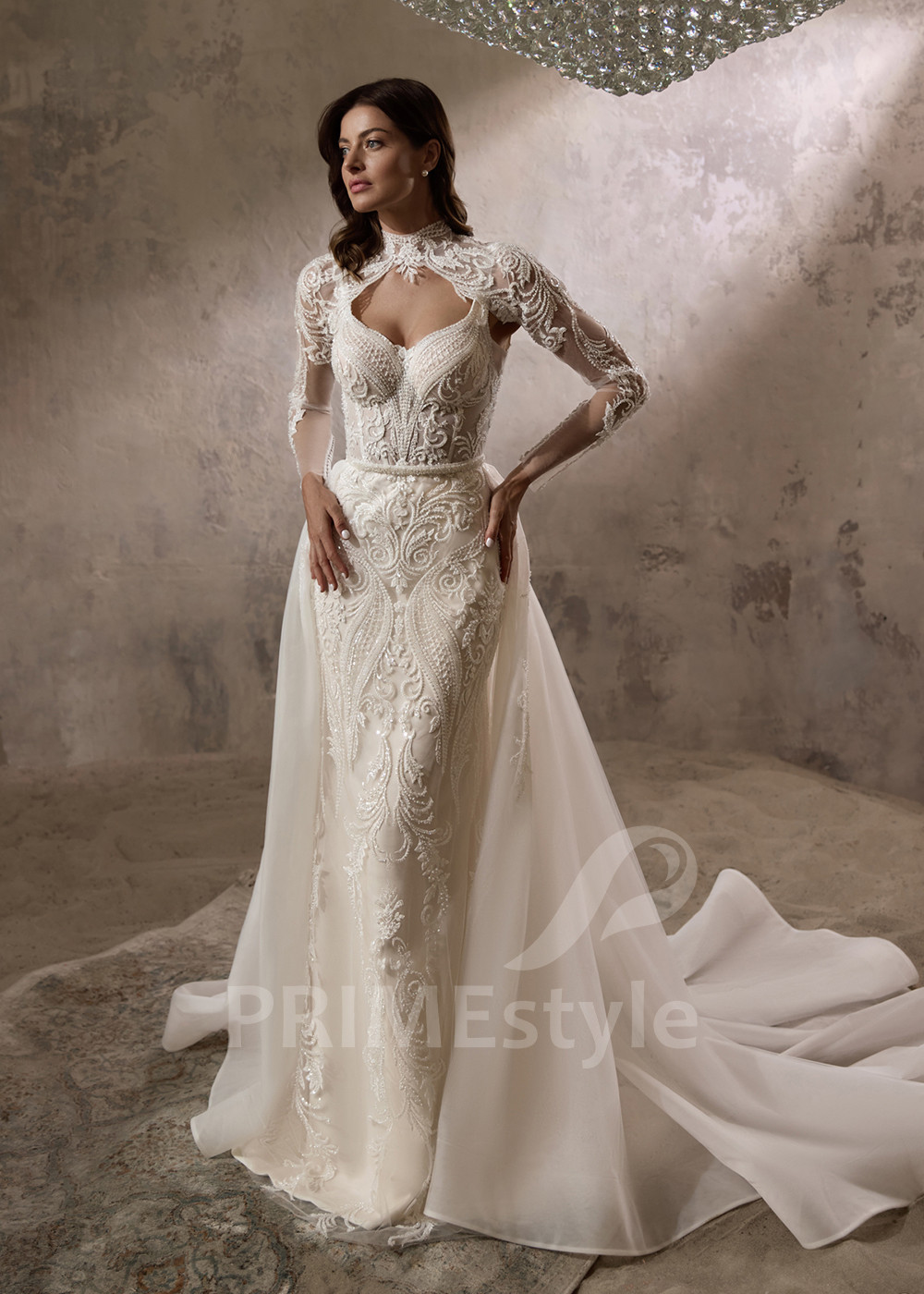 Luxusné Svadobné šaty s odopínateľnou vlečkou LC2812