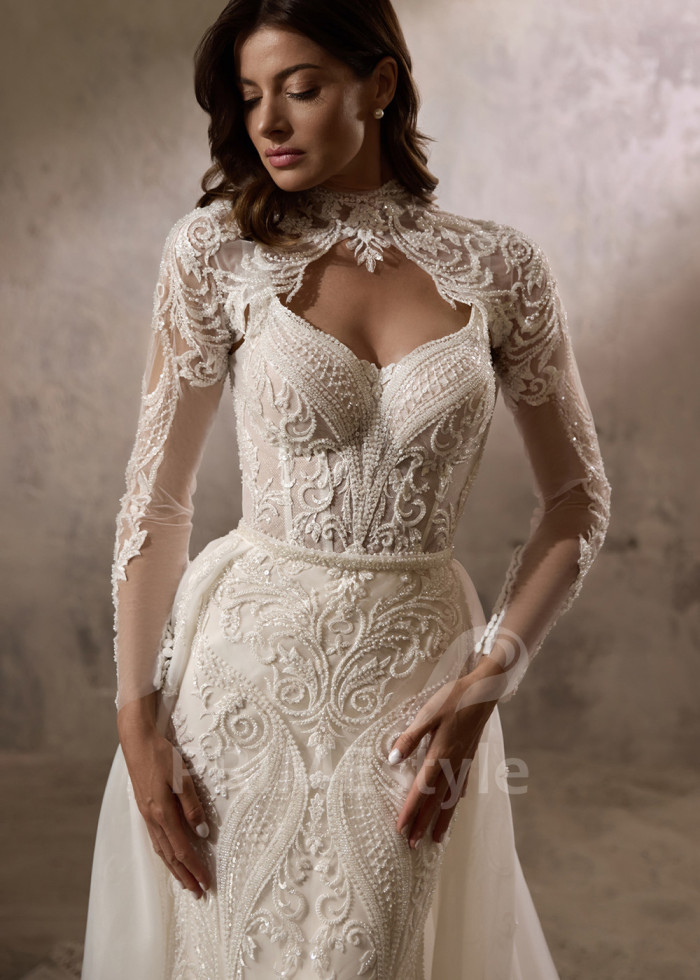 Luxusné Svadobné šaty s odopínateľnou vlečkou LC2812