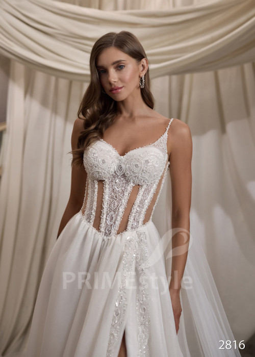 Exkluzívne svadobné šaty na ramienka LC2816 2