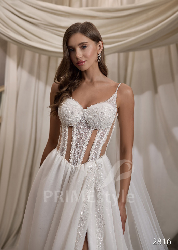 Exkluzívne svadobné šaty na ramienka LC2816