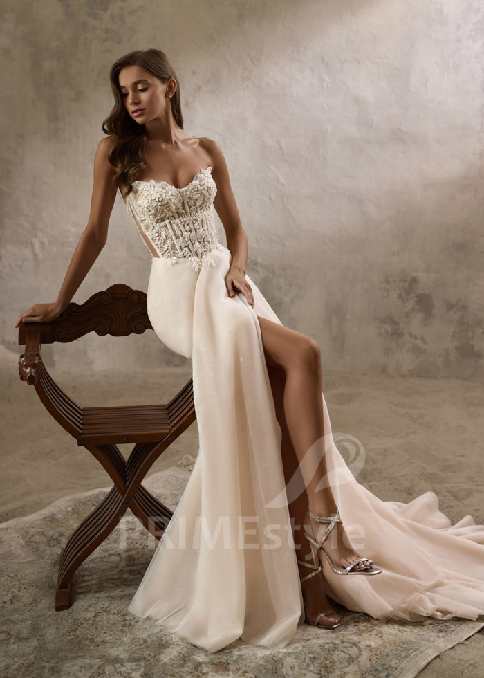 Romantické tylové svadobné šaty LC2823