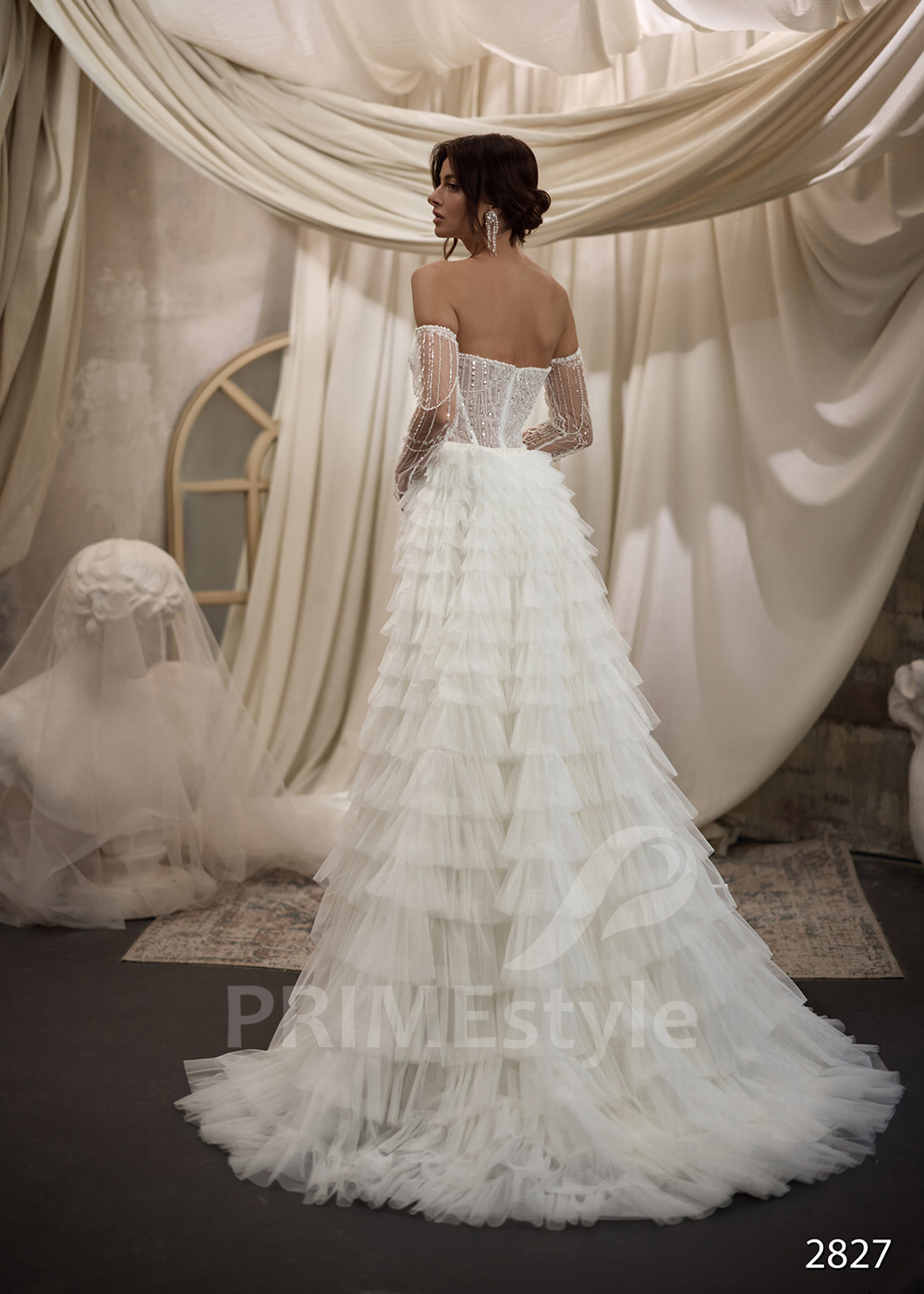 Luxusné svadobné šaty s odopínateľnou...